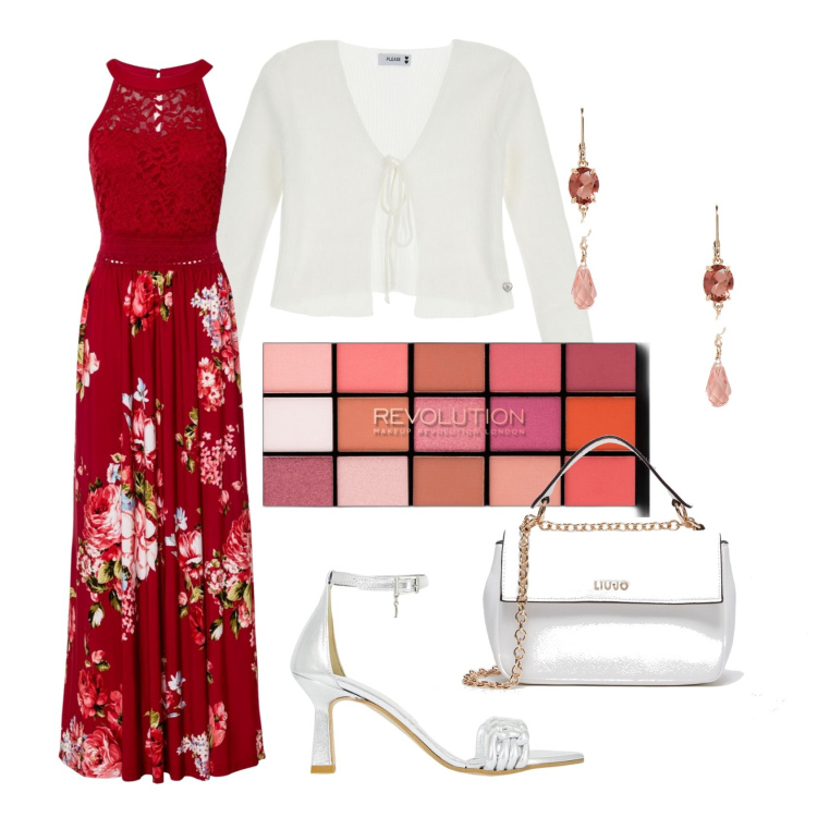 Outfit donna - Total look #1893116. Stile Chic per Serata fuori. Abbinamento con vestiti lunghi, ombretti, cardigans, décolleté, orecchini, borse a tracolla.