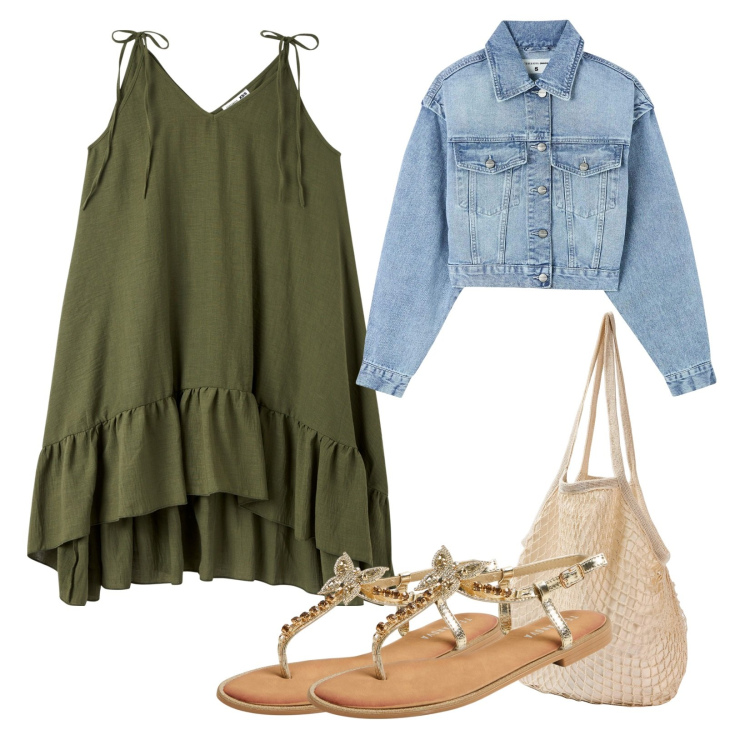 Outfit donna - Total look #1893195. Stile Basic per Tutti i giorni. Abbinamento con vestiti lunghi, borse a spalla, blazer, sandali gioiello.