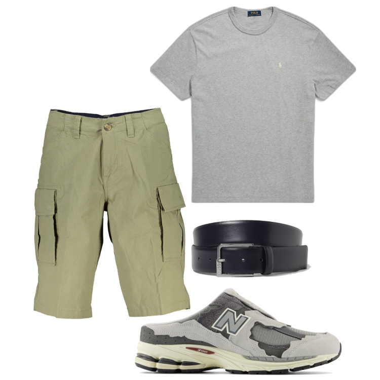 Outfit uomo - Uscire e vivere in the city. Stile Casual per Tutti i giorni. Abbinamento con sneakers, t-shirt, cinture, bermuda.