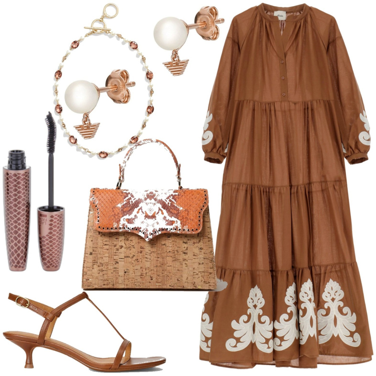 Outfit donna - taglio per ogni figura. Stile Casual chic per Tutti i giorni. Abbinamento con orecchini, mascara, sandali col tacco, collane, vestiti lunghi, borse a tracolla.