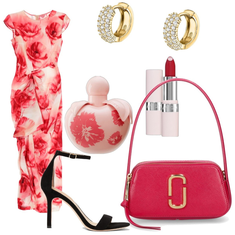 Outfit donna - Il vestito leggero per la sera. Stile Chic per Serata fuori. Abbinamento con orecchini, profumi, rossetti, vestiti lunghi, sandali col tacco, borse a spalla.