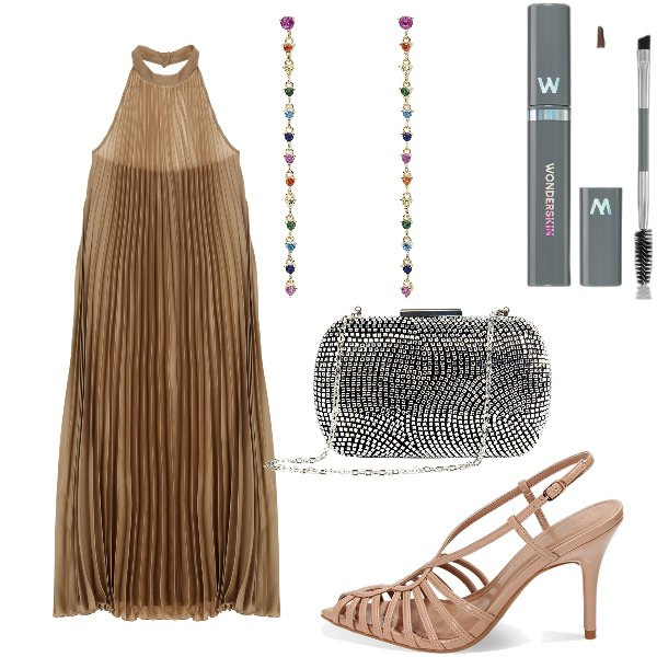 Outfit donna - Total look #1894459. Stile Sexy per Serata fuori. Abbinamento con mascara, orecchini, clutch, sandali col tacco, vestiti lunghi.