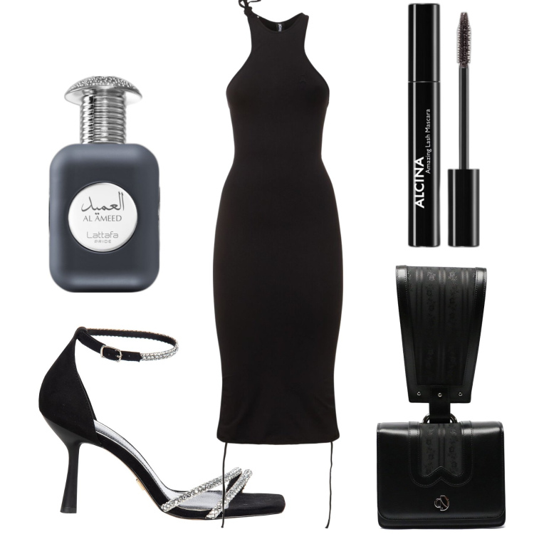 Outfit donna - Che sandalo gioiello meraviglioso. Stile Sexy per Serata fuori. Abbinamento con profumi, mascara, sandali gioiello, vestiti midi/longuette, borse a mano.