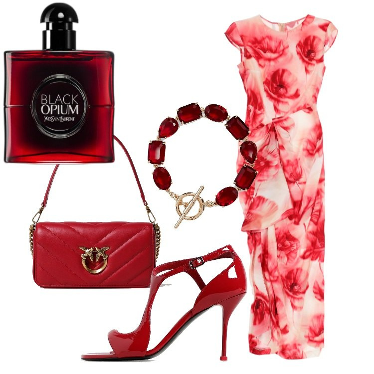 Outfit donna - Il vestito leggero per la sera. Stile Chic per Serata fuori. Abbinamento con profumi, vestiti lunghi, braccialetti, sandali col tacco, borse a spalla.