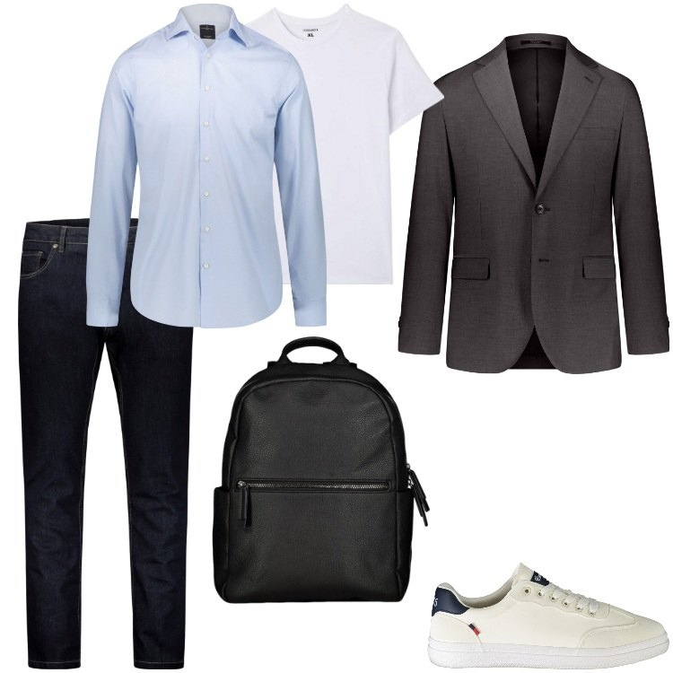 Outfit uomo - Total look #1895465. Stile Trendy per Tutti i giorni. Abbinamento con t-shirt, camicie, sneakers, jeans, abiti, borse sportive.