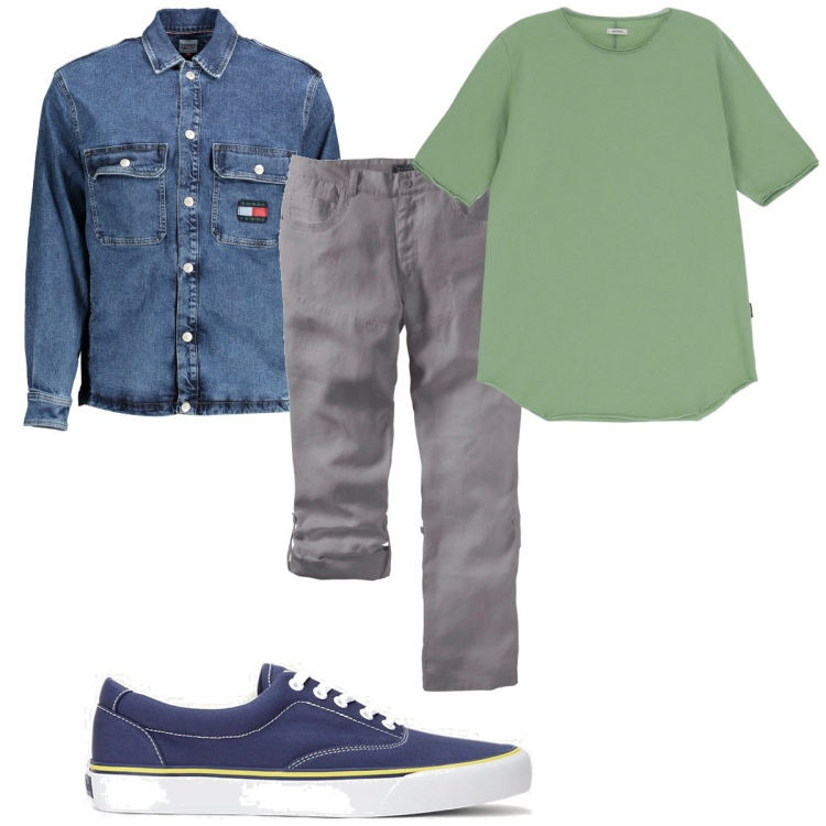 Outfit uomo - Total look #1895822. Stile Trendy per Tutti i giorni. Abbinamento con pantaloni, t-shirt, sneakers, giacche sportive.