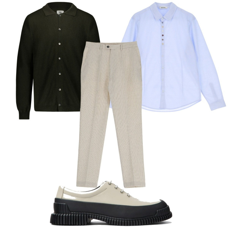 Outfit uomo - Total look #1895835. Stile Casual per Tutti i giorni. Abbinamento con pantaloni, camicie, polo, scarpe stringate.