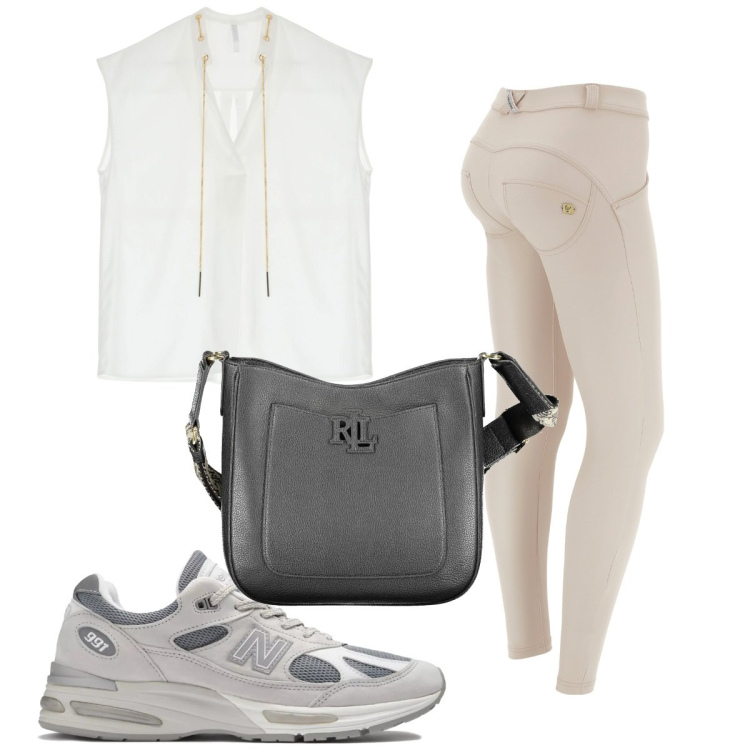 Outfit donna - Total look #1896477. Stile Basic per Sport. Abbinamento con sneakers, canottiere, pantaloni skinny, borse a tracolla.