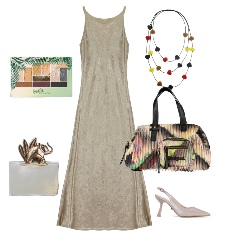 Outfit donna - Serata insieme.... Stile Romantica per Serata fuori. Abbinamento con collane, ombretti, profumi, vestiti lunghi, collane, scarpe col tacco.