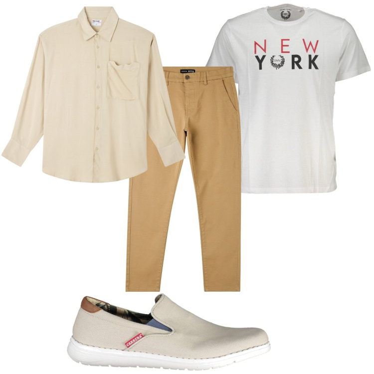 Outfit uomo - Total look #1897299. Stile Trendy per Tutti i giorni. Abbinamento con pantaloni skinny, camicie, t-shirt, scarpe sportive.