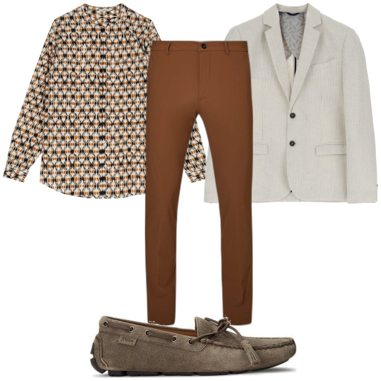 Outfit uomo - Total look #1897303. Stile Trendy per Tutti i giorni. Abbinamento con giacche, camicie, scarpe stringate, pantaloni chino.