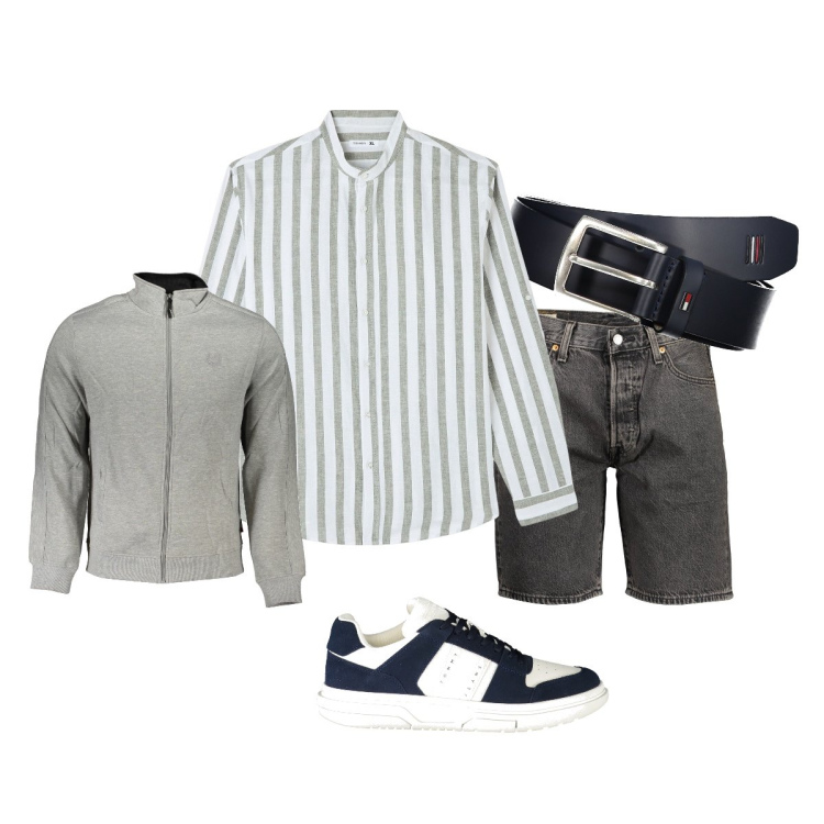 Outfit uomo - La camicia a righe sportiva. Stile Casual per Tutti i giorni. Abbinamento con camicie, felpe, cinture, sneakers, jeans.