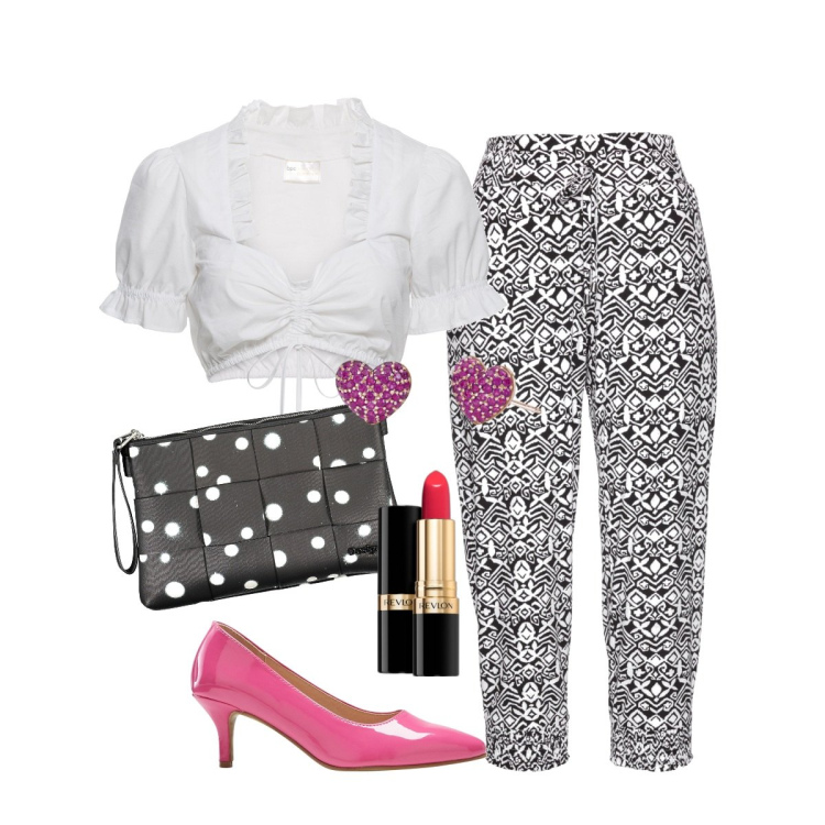 Outfit donna - Marylin Monroe. Stile Romantica per Tutti i giorni. Abbinamento con camicie, décolleté, pantaloni, rossetti, orecchini, borse a spalla.