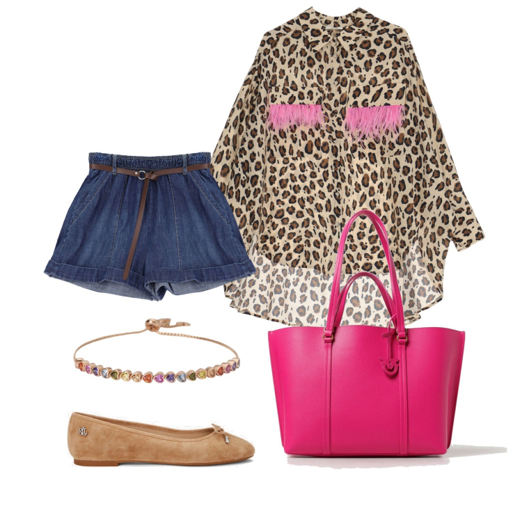 Outfit donna - Ghost outfitter - giugno. Stile Glamour per Tutti i giorni. Abbinamento con braccialetti, shorts, camicie, ballerine, borse tote.