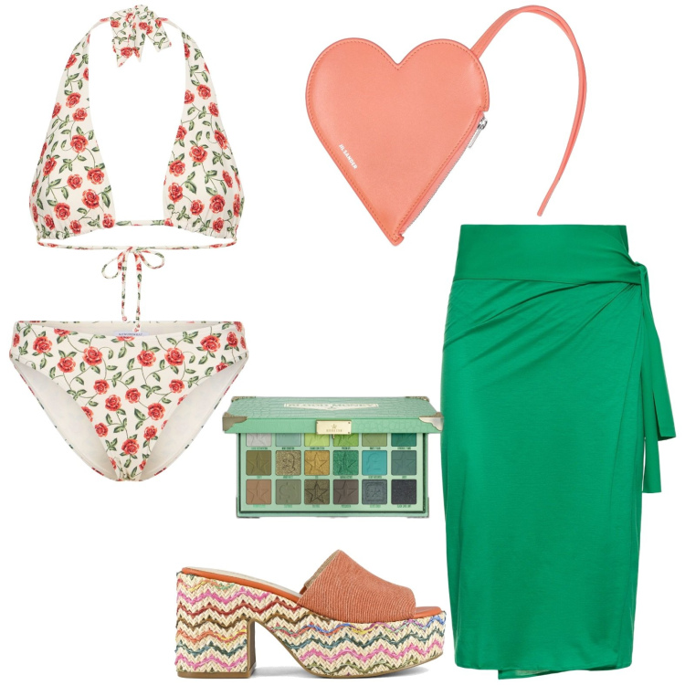 Outfit donna - Mare. Stile Casual per Mare. Abbinamento con ombretti, sandali, vestiti da spiaggia, portafogli, bikini, bikini.