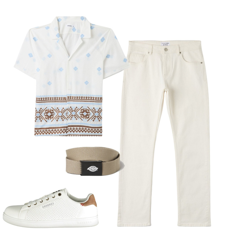 Outfit uomo - Total look #1898114. Stile Trendy per Tutti i giorni. Abbinamento con camicie a manica corta, jeans, sneakers, cinture.