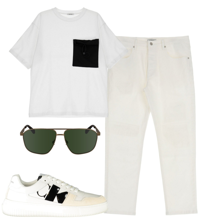 Outfit uomo - Total look #1898158. Stile Casual per Tutti i giorni. Abbinamento con pantaloni, t-shirt, sneakers, occhiali da sole.
