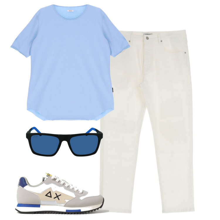 Outfit uomo - Total look #1898354. Stile Casual per Tutti i giorni. Abbinamento con pantaloni, t-shirt, occhiali da sole, sneakers.