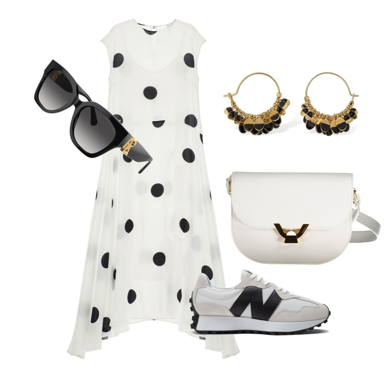 Outfit donna - Ghost outfitter - giugno. Stile Casual chic per Tutti i giorni. Abbinamento con sneakers, vestiti lunghi, occhiali da sole, borse a tracolla, orecchini.