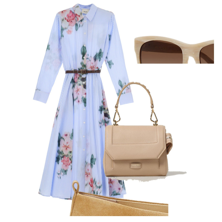 Outfit donna - Espadrillas bon ton. Stile Bon Ton per Tutti i giorni. Abbinamento con vestiti midi/longuette, occhiali da sole, espadrillas, borse a mano.