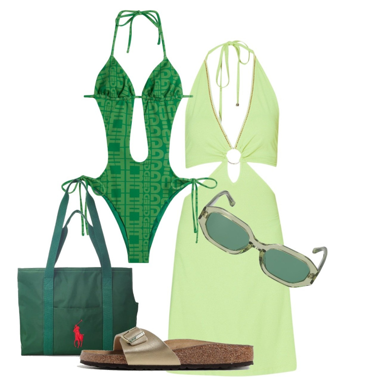 Outfit donna - Ghost outfitter - giugno. Stile Chic per Mare. Abbinamento con costumi interi, borse tote, sandali, vestiti corti, occhiali da sole.