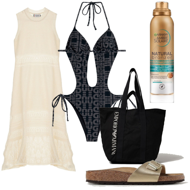 Outfit donna - Preparativi per la vacanza. Stile Casual chic per Mare. Abbinamento con terre, vestiti lunghi, costumi interi, sandali, borse tote.