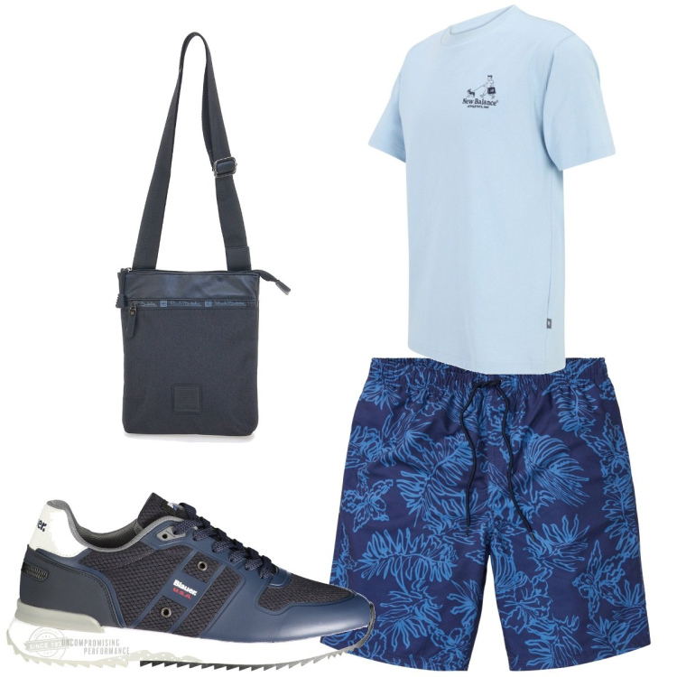 Outfit uomo - Total look #1899829. Stile Trendy per Tutti i giorni. Abbinamento con pantaloni corti, t-shirt, portafogli, sneakers.