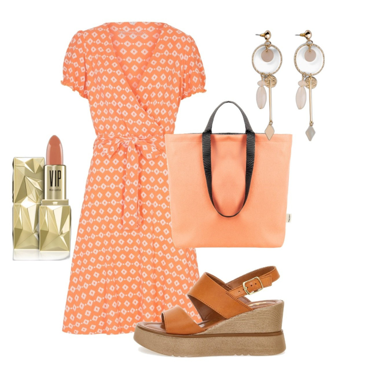 Outfit donna - Ghost outfitter - giugno. Stile Bon Ton per Tutti i giorni. Abbinamento con orecchini, vestiti, rossetti, borse tote, sandali in pelle.