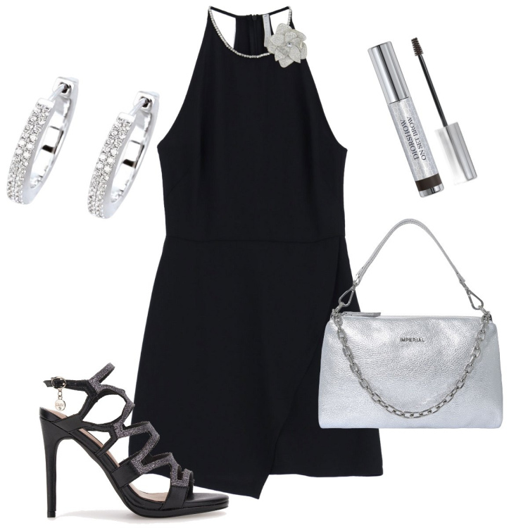 Outfit donna - Stasera si osa. Stile Sexy per Serata fuori. Abbinamento con mascara, orecchini, vestiti corti, pochette, sandali col tacco.