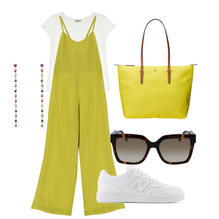 Outfit donna - Ghost outfitter - giugno. Stile Basic per Tutti i giorni. Abbinamento con orecchini, sneakers, borse tote, tute, t-shirt, occhiali da sole.