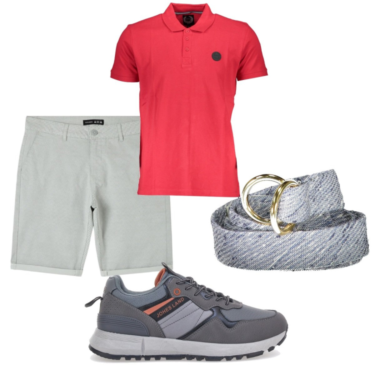 Outfit uomo - Total look #1900772. Stile Casual per Tutti i giorni. Abbinamento con shorts, scarpe sportive, polo, cinture.