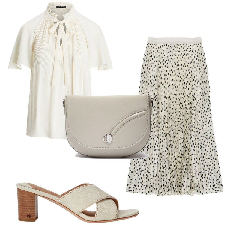 Outfit donna - Total look #1901198. Stile Trendy per Tutti i giorni. Abbinamento con gonne longuette, camicie, sandali in pelle, borse a tracolla.