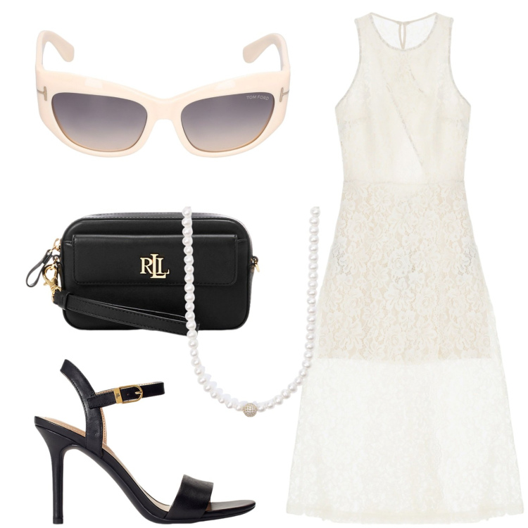 Outfit donna - Serata in lungo. Stile Minimal per Tutti i giorni. look ideale per Petite. Abbinamento con collane, vestiti lunghi, pochette, sandali in pelle, occhiali da sole.