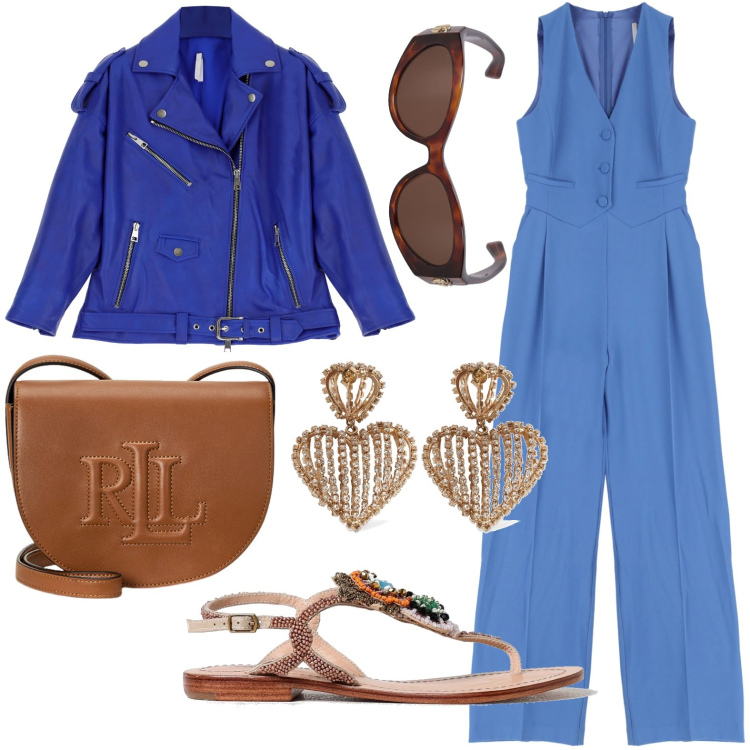 Outfit donna - Sandali gioiello. Stile Bon Ton per Tutti i giorni. look ideale per Petite. Abbinamento con tute, giacche, borse a tracolla, occhiali da sole, orecchini, sandali gioiello.