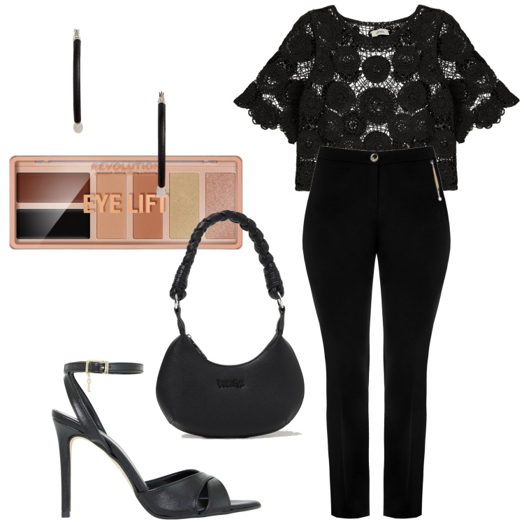Outfit donna - Total look #1901991. Stile Sporty chic per Tutti i giorni. Abbinamento con ombretti, pantaloni, décolleté, orecchini, maglieria, borse a spalla.