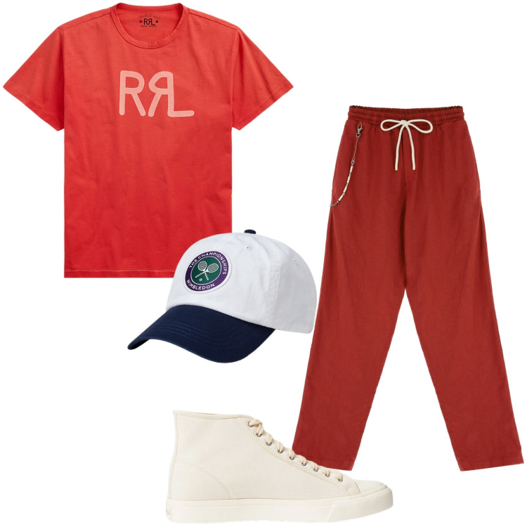 Outfit uomo - Total look #1903050. Stile Casual per Tutti i giorni. Abbinamento con pantaloni, sneakers, t-shirt, cappelli.