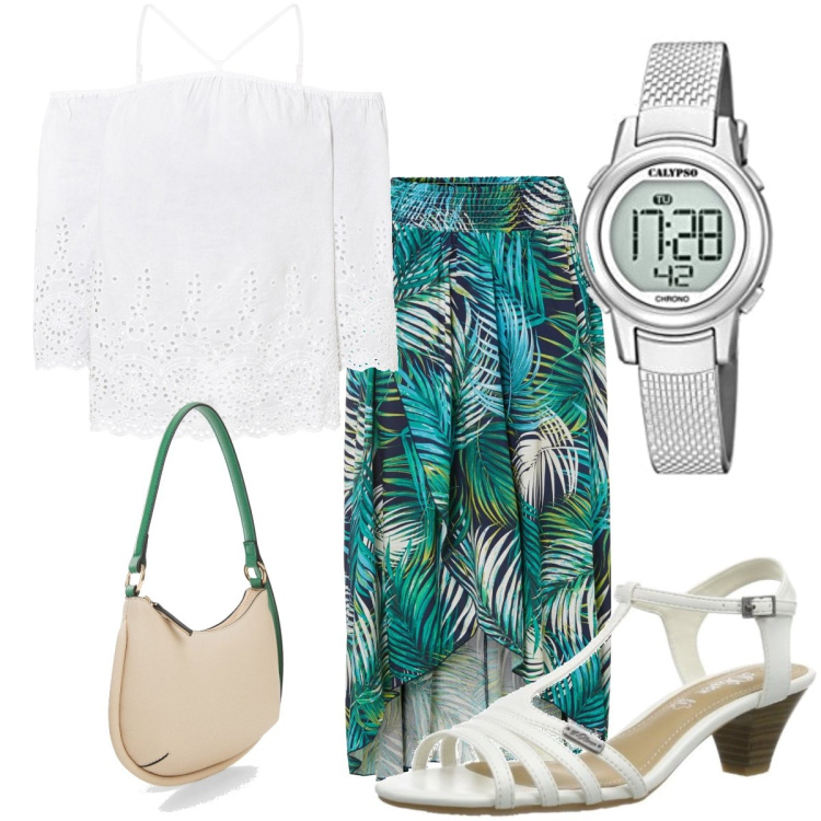 Outfit femme - Basique #4619. Style Basique pour Tous les jours. Assortir avec jupes, tuniques, montres numériques, sacs à l'épaule, sandales.