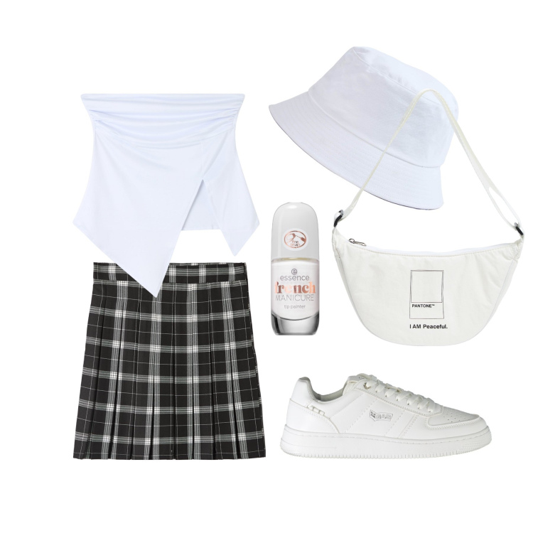 Outfit donna - Ghost outfitter - giugno. Stile Preppy per Tutti i giorni. Abbinamento con smalti, top, marsupi, minigonne, cappelli, sneakers.