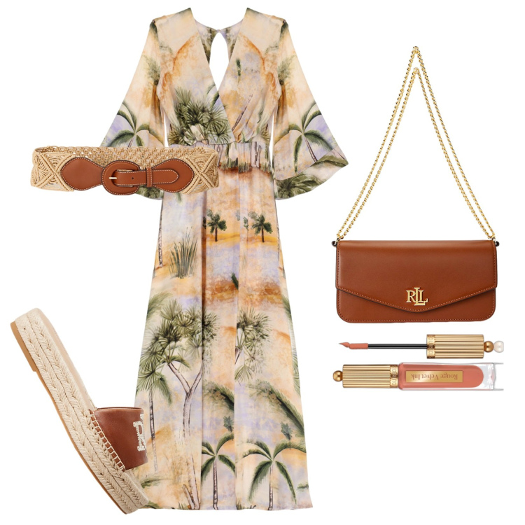 Outfit donna - Total look #1904636. Stile Trendy per Ufficio. Abbinamento con rossetti, vestiti lunghi, cinture, espadrillas, borse a spalla.