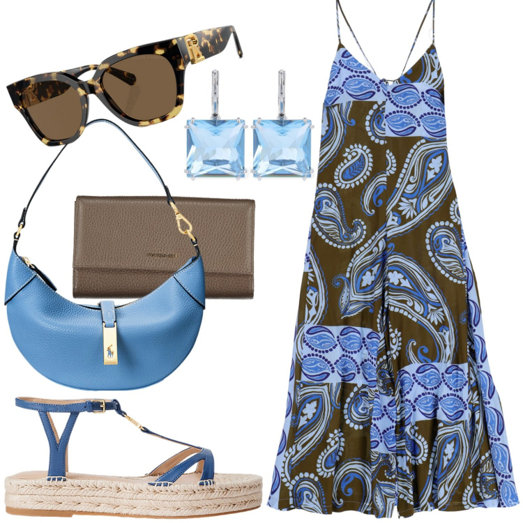 Outfit donna - Total look #1904846. Stile Casual per Tutti i giorni. Abbinamento con tute, occhiali da sole, espadrillas, borse a spalla, orecchini, portafogli.