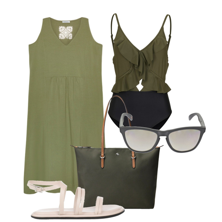 Outfit donna - Ghost outfitter - giugno. Stile Bon Ton per Mare. Abbinamento con costumi interi, sandali in pelle, borse tote, vestiti lunghi, occhiali da sole.