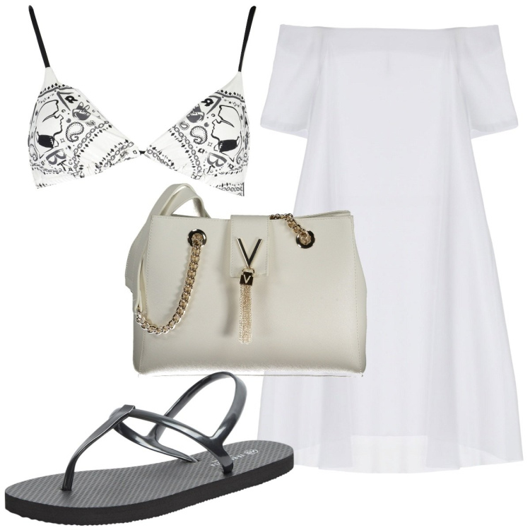 Outfit donna - Total look #1905500. Stile Trendy per Tutti i giorni. Abbinamento con sandali, vestiti corti, borse a spalla, costumi.