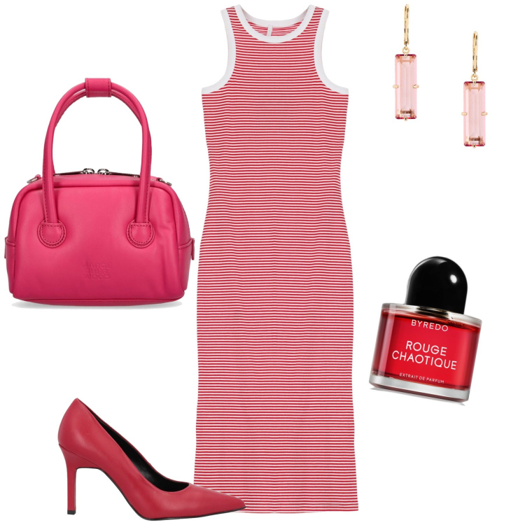 Outfit donna - Viva l aperitivo. Stile Chic per Serata fuori. Abbinamento con décolleté, profumi, vestiti lunghi, orecchini, borse a mano.