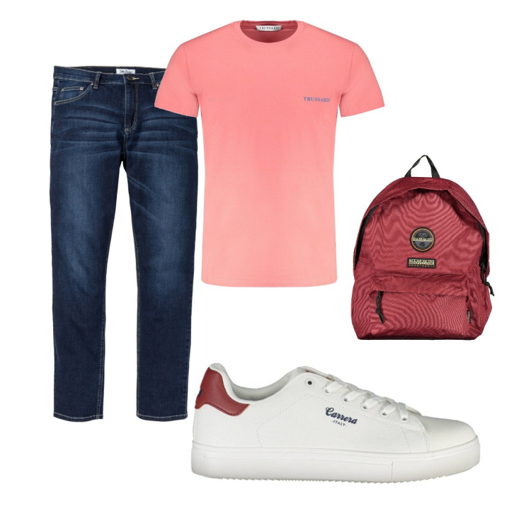 Outfit uomo - Total look #1906351. Stile Casual per Tutti i giorni. Abbinamento con jeans, scarpe sportive, borse sportive, t-shirt.