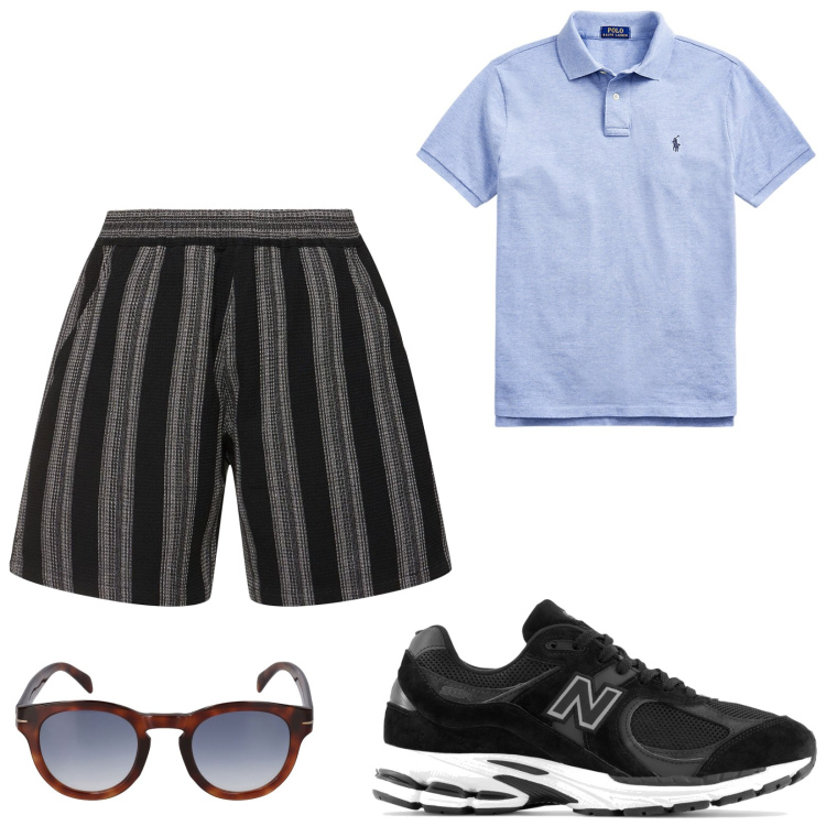 Outfit uomo - Total look #1906965. Stile Casual per Tutti i giorni. Abbinamento con sneakers, polo, occhiali da sole, shorts.