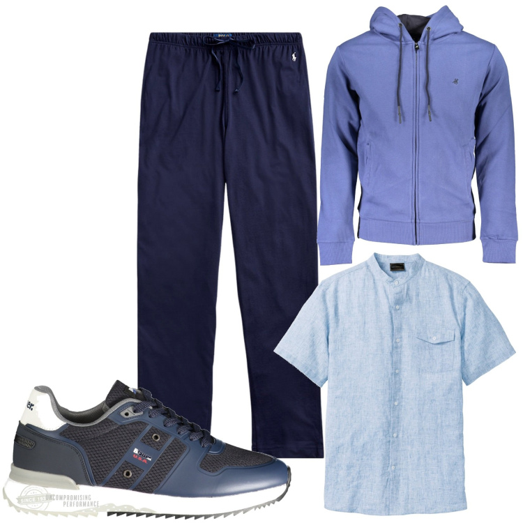 Outfit uomo - Total look #1907008. Stile Casual per Tutti i giorni. Abbinamento con camicie a manica corta, pantaloni, sneakers, felpe con cappuccio.