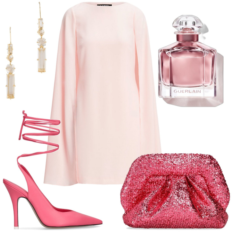 Outfit donna - Total look #1907267. Stile Glamour per Cerimonia. Abbinamento con profumi, vestiti, orecchini, pochette, décolleté.