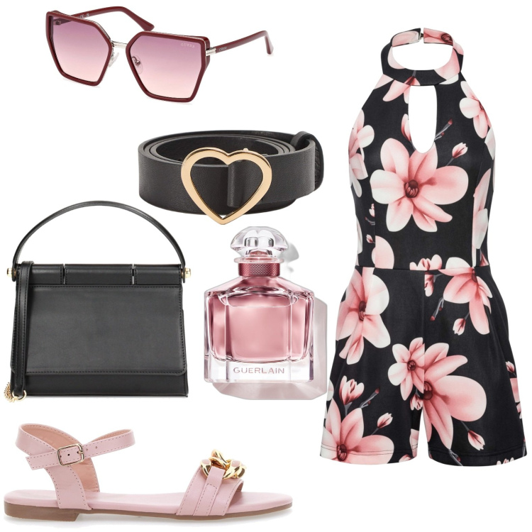 Outfit donna - Total look #1907386. Stile Casual per Tutti i giorni. Abbinamento con tute, cinture, profumi, pochette, sandali, occhiali da sole.