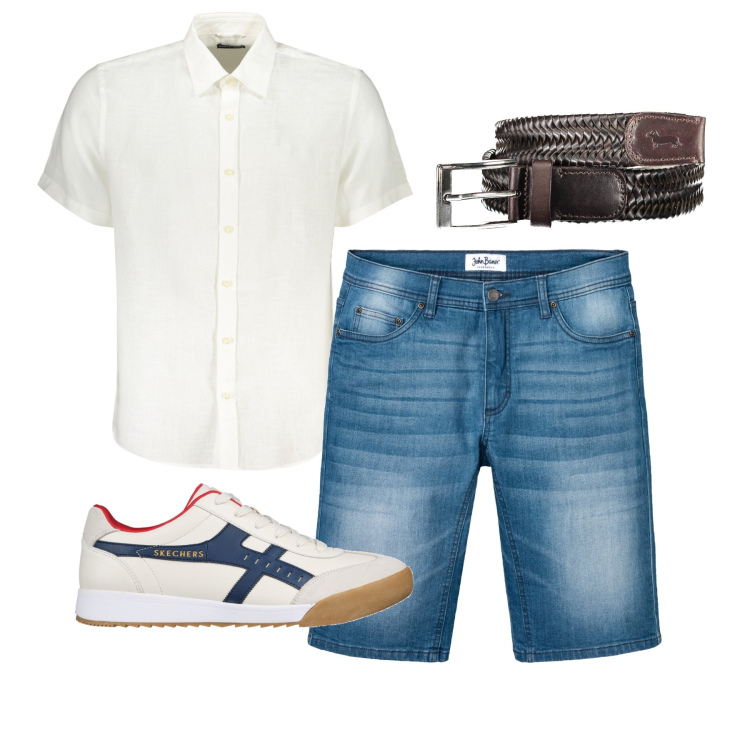 Outfit uomo - Total look #1908648. Stile Casual per Tutti i giorni. Abbinamento con bermuda, sneakers, cinture, camicie a manica corta.
