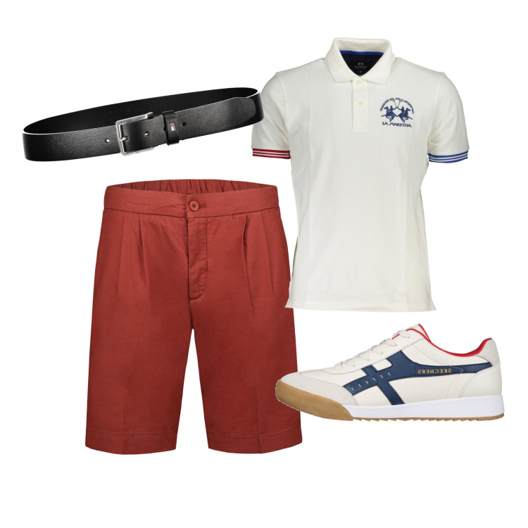 Outfit uomo - Total look #1908855. Stile Casual per Tutti i giorni. Abbinamento con bermuda, sneakers, polo, cinture.